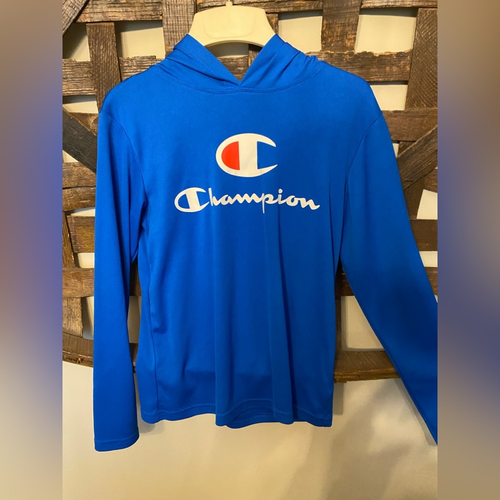 Royal Blue Drifit Champion Hooded Shirt